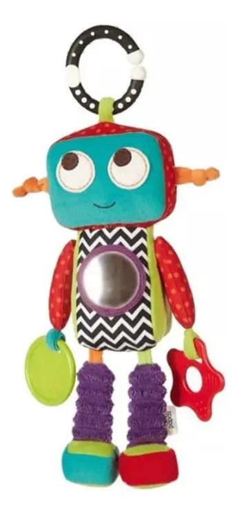 PELUCHE SENSORIAL PARA BEBE S CON SONAJERO-MORDEDOR-COLGADOR TURQUESA - 1