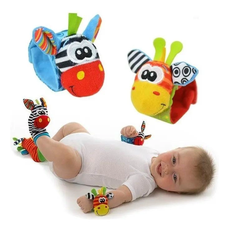 KIT CALCETINES Y BRAZALETES ESTIMULANTE SONAJERO BEBES MULTICOLOR - 1
