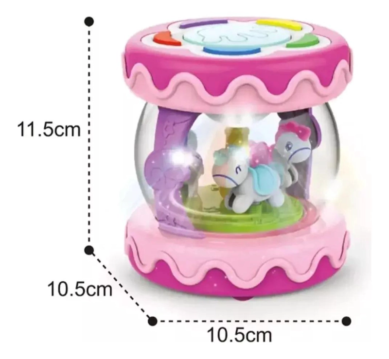 JUGUETE CARRUSEL MUSICAL PARA BEBE , TAMBOR DE MANO GAV - 4