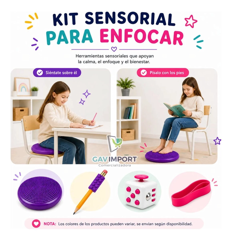 PACK SENSORIAL ESCOLAR MORADO, ANTIESTRES, REGULACION AUTISMO TDAH - 3