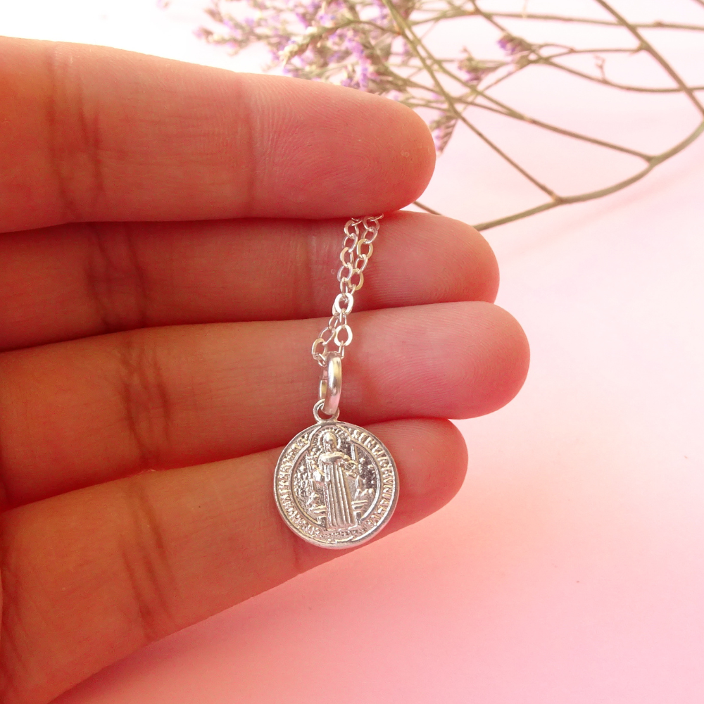 CADENA DE PLATA 925 - SAN BENITO - RELIGIOSO - 3