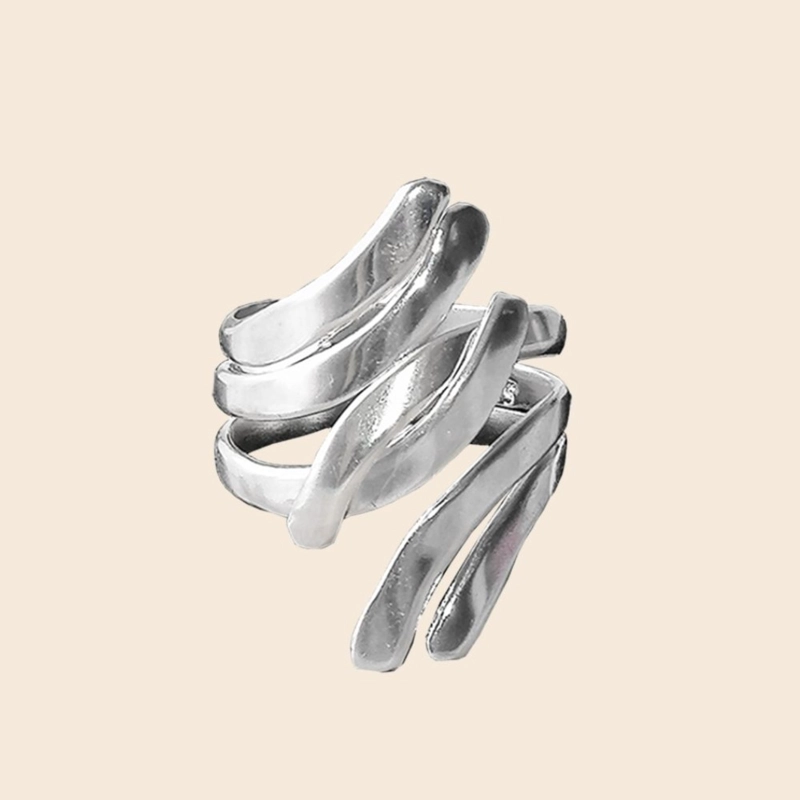 ANILLO AJUSTABLE DE PLATA ENTRELAZADO - 1