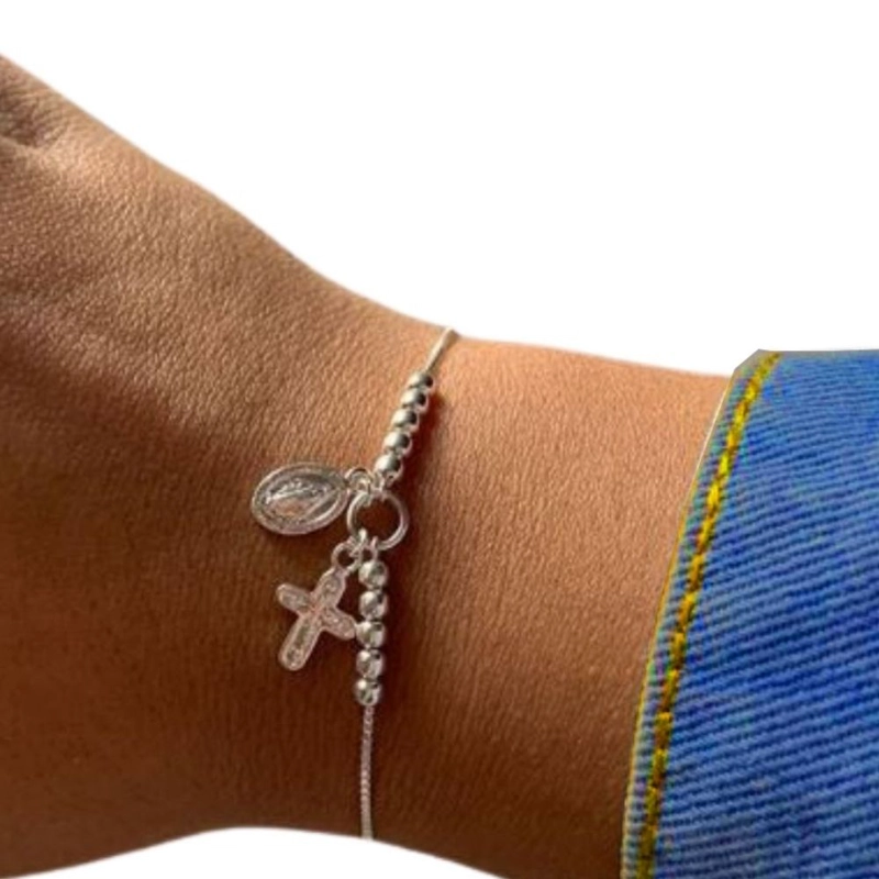 PULSERA AJUSTABLE DE PLATA DENARIO - 1
