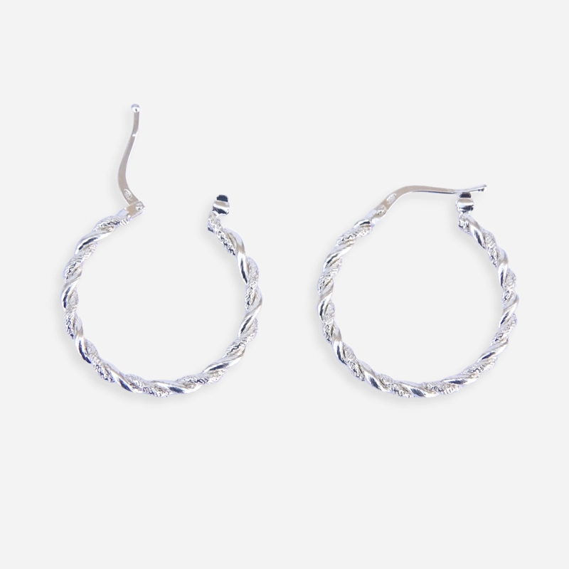AROS DE PLATA ARGOLLAS ENROSCADAS 2.5 CM - 1