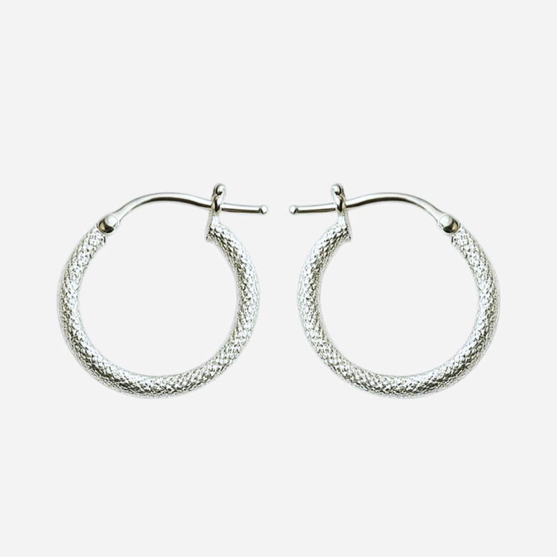 AROS DE PLATA ARGOLLAS SATINADAS 1.5 CM - 1