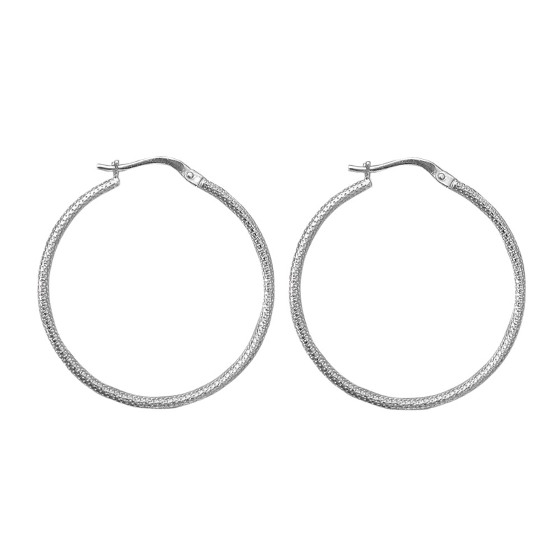 AROS DE PLATA ARGOLLAS SATINADAS 2.8 CM - 1