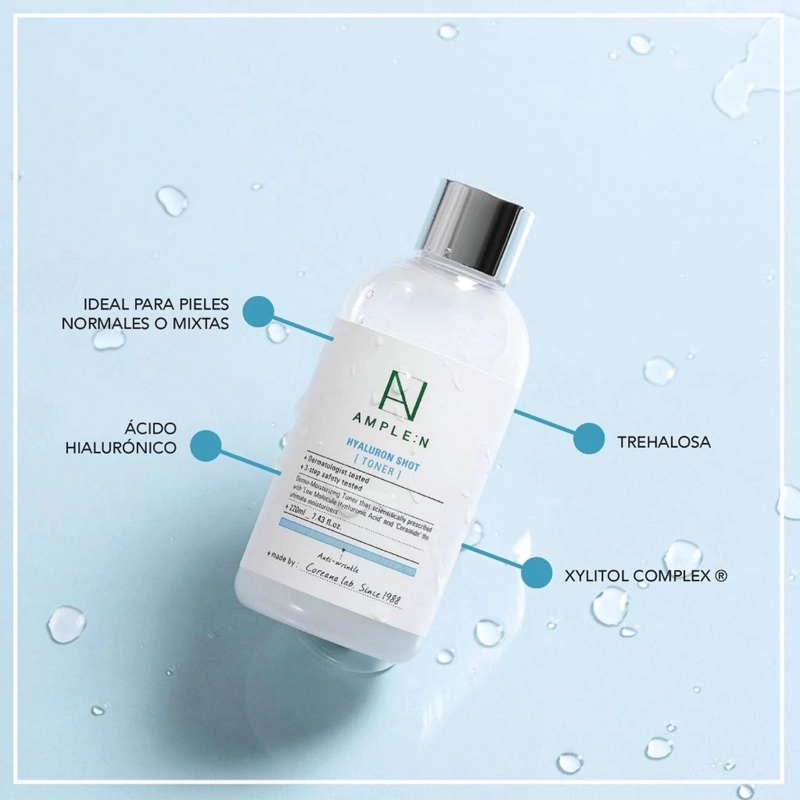 TONICO FACIAL HIDRATANTE AMPLEN ACIDO HIALURONICO 220ML - 3