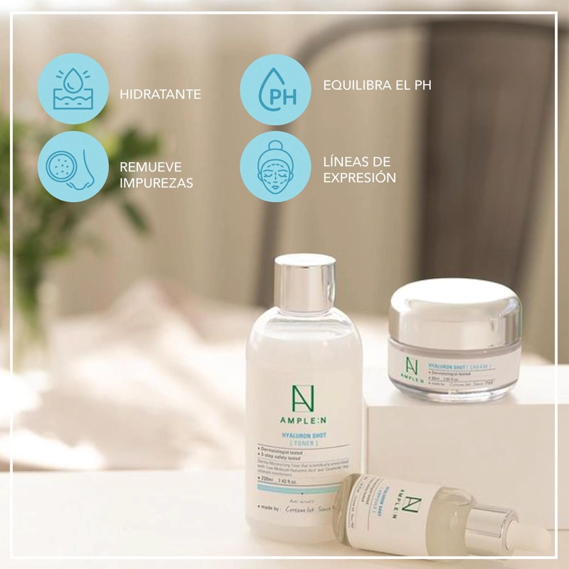 TONICO FACIAL HIDRATANTE AMPLEN ACIDO HIALURONICO 220ML - 5