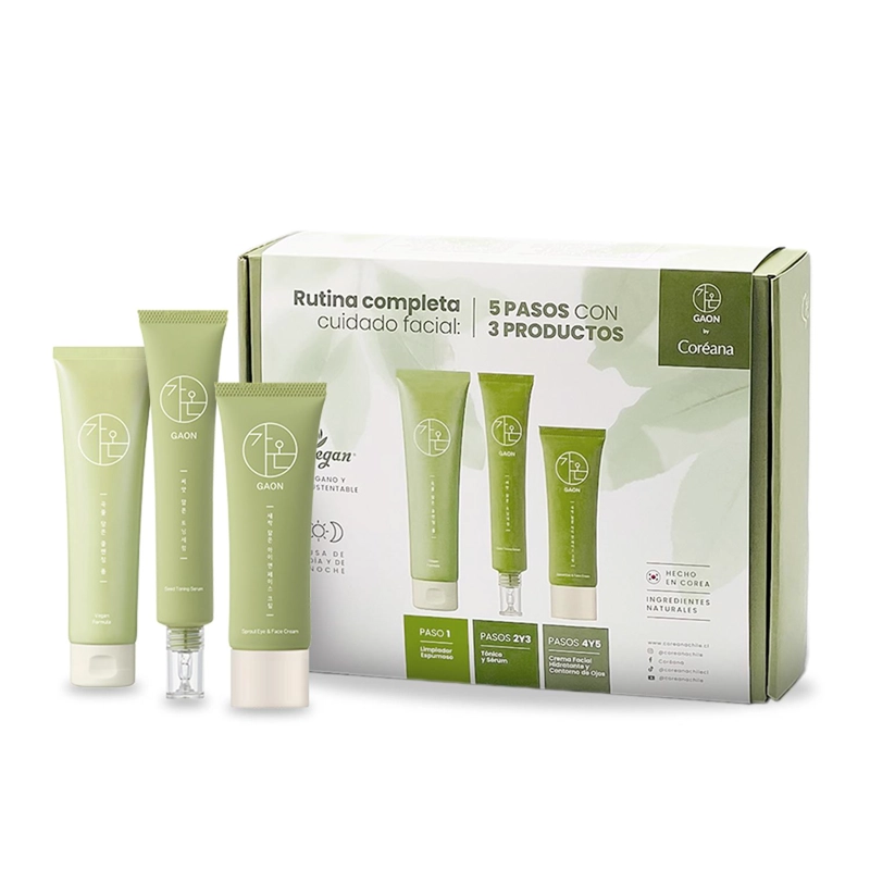 SET COREANO REGALABLE RUTINA COMPLETA FACIAL GAON VEGANA - 1