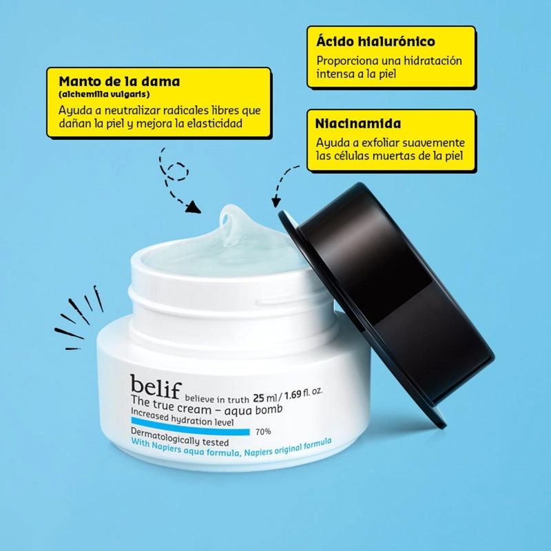 CREMA FACIAL HIDRATANTE EN GEL LIGERA BELIF AQUA BOMB 25 ML - 4