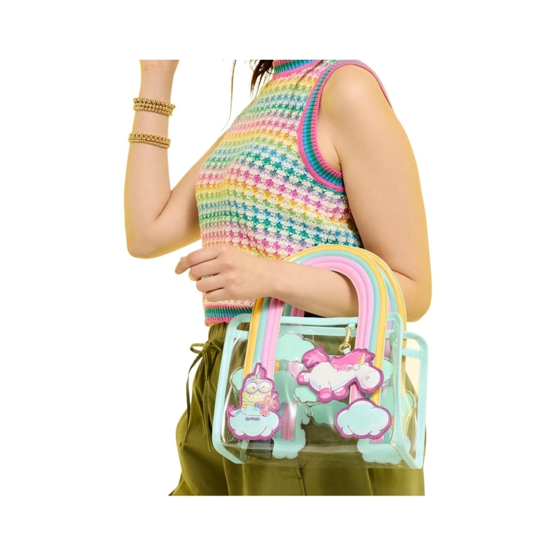 BOLSO LOUNGEFLY MUJER MINIONS UNICORN RAINBOW CLEAR - 2