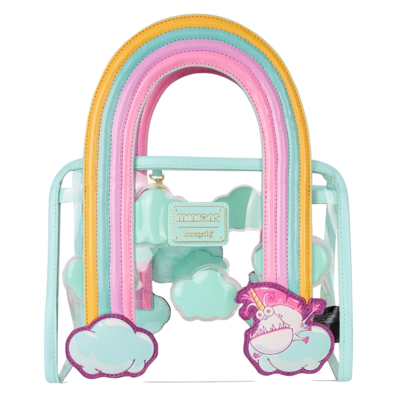 BOLSO LOUNGEFLY MUJER MINIONS UNICORN RAINBOW CLEAR - 4