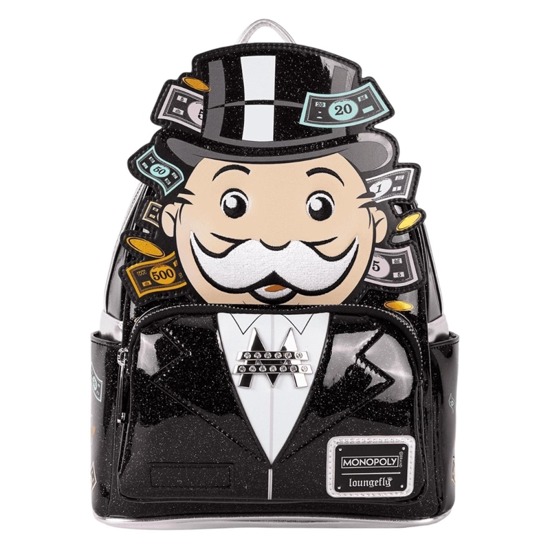 MOCHILA LOUNGEFLY HOMBRE MONOPOLY PENNYBAGS 90TH GLITTER - 1