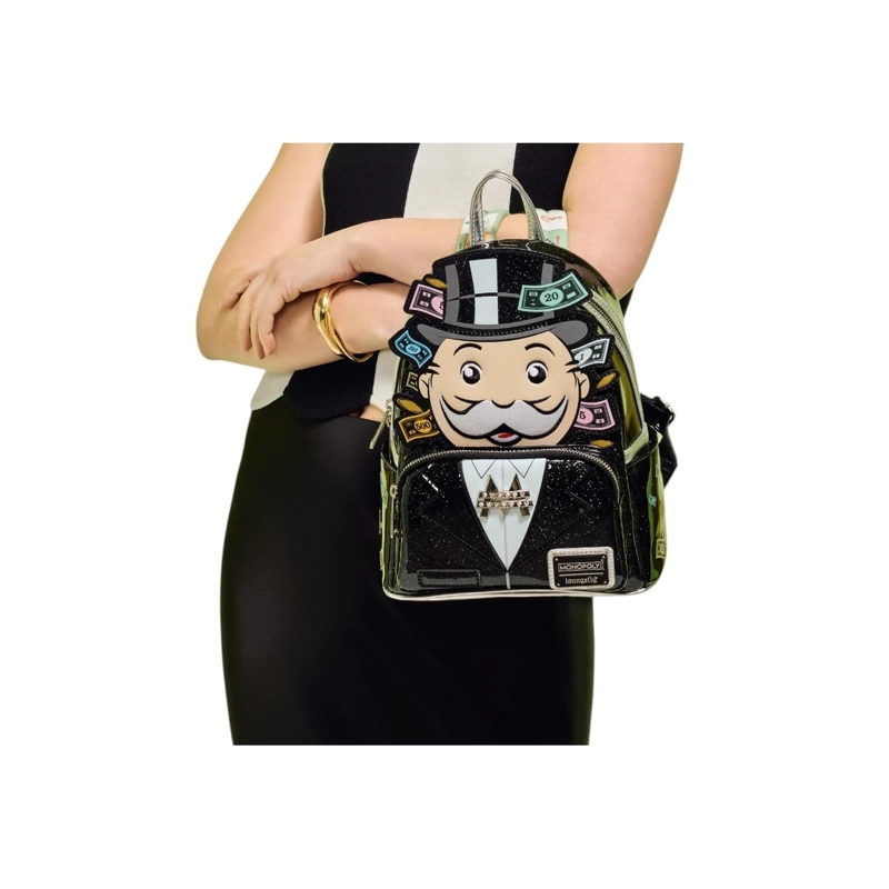 MOCHILA LOUNGEFLY HOMBRE MONOPOLY PENNYBAGS 90TH GLITTER - 2