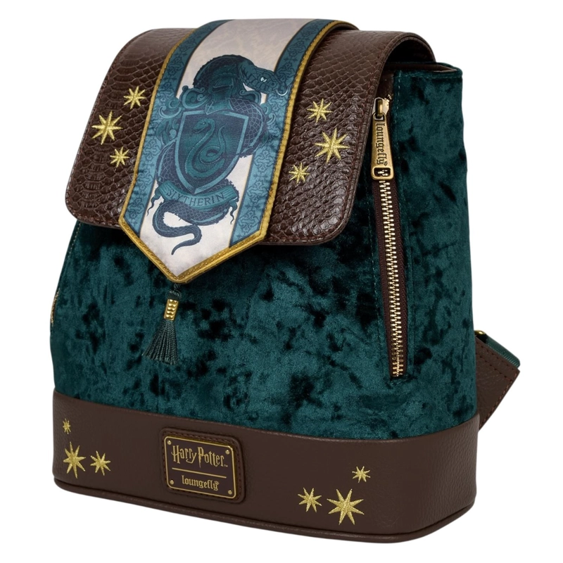 MOCHILA LOUNGEFLY UNISEX HARRY POTTER SLYTHERIN VELVET - 3