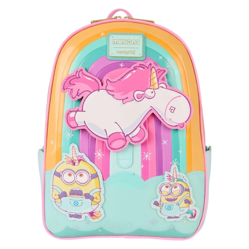 MOCHILA LOUNGEFLY MUJER MINIONS FLUFFY UNICORN RAINBOW - 1