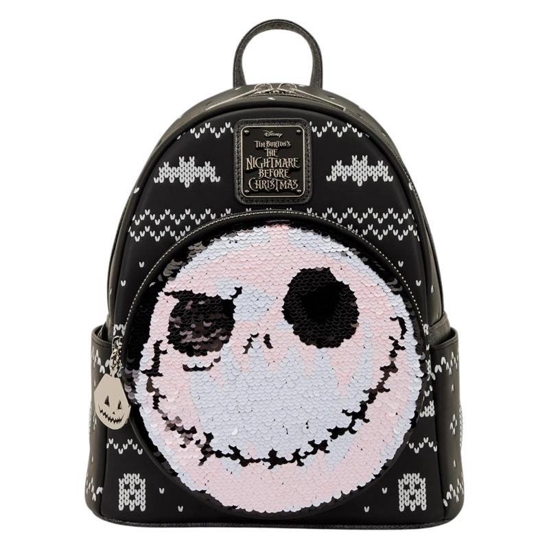 MOCHILA LOUNGEFLY HOMBRE JACK SKELLINGTON SEQUINS NBC - 1