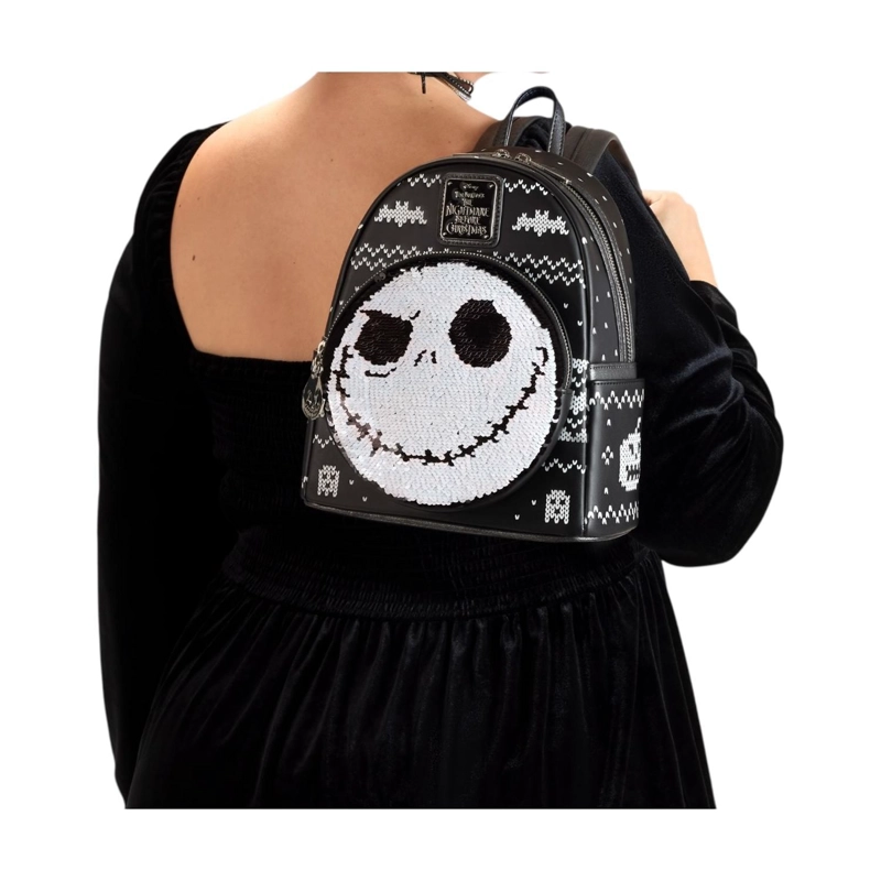 MOCHILA LOUNGEFLY HOMBRE JACK SKELLINGTON SEQUINS NBC - 2