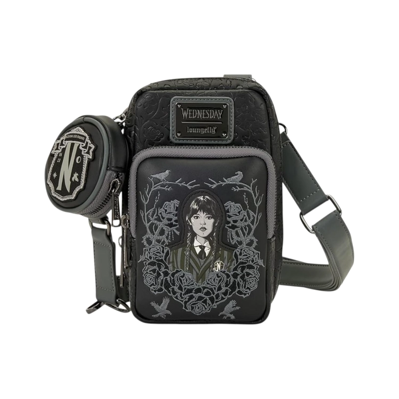 BOLSO LOUNGEFLY MUJER WEDNESDAY BLACK ROSES PHONE - 1