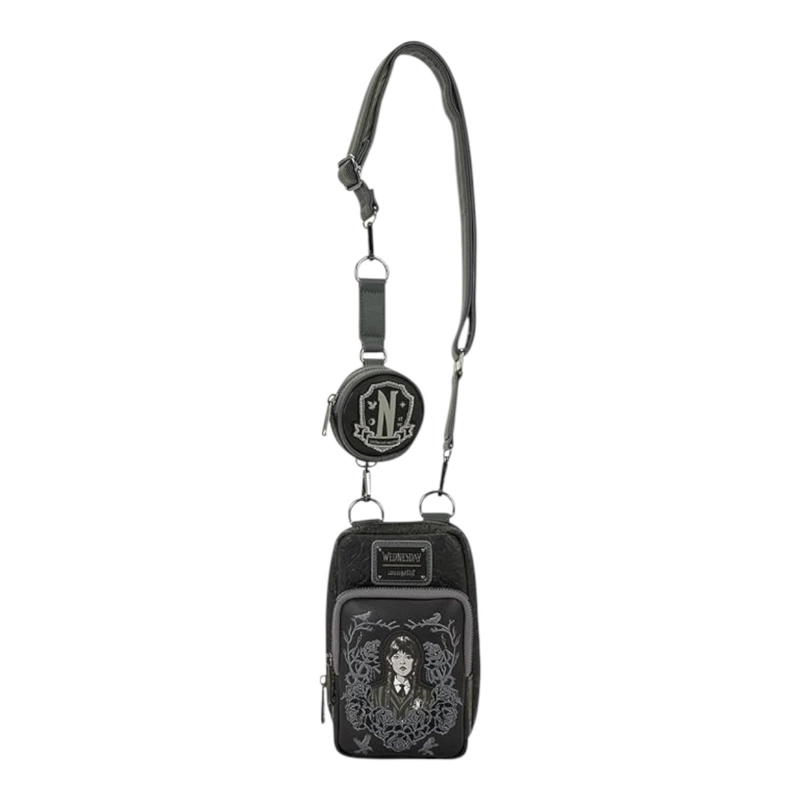 BOLSO LOUNGEFLY MUJER WEDNESDAY BLACK ROSES PHONE - 3