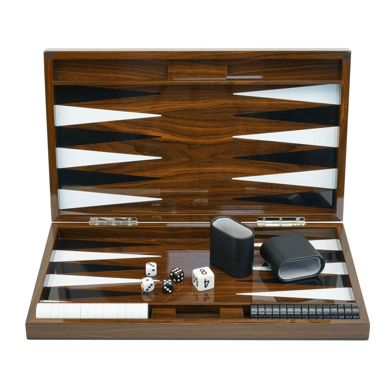 JUEGO DE MESA BACKGAMMON MADERA LUJO - 6