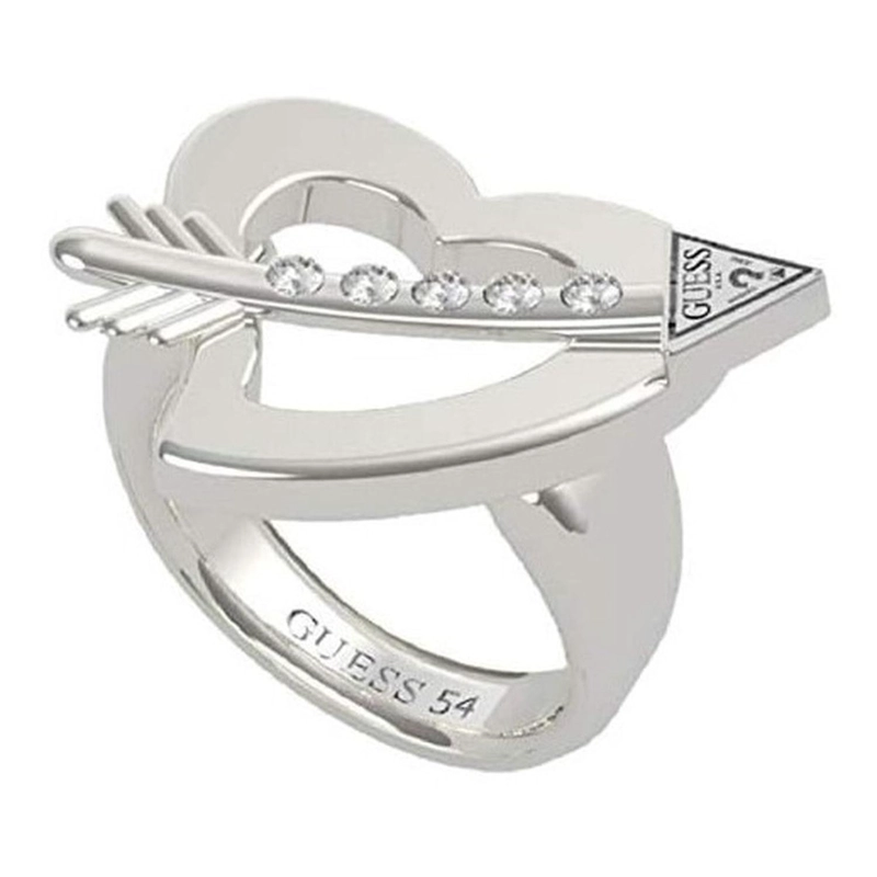 ANILLO GUESS ACROSS MY HEART PLATEADO UBR79040 - 1