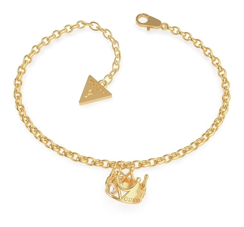 PULSERA GUESS QUEEN OF HEART TALLA L COLOR DORADO - 1