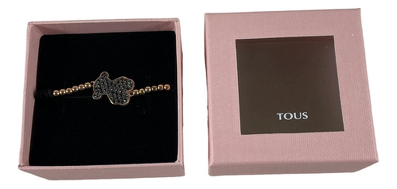 PULSERA OSO TOUS DE PLATA VERMEIL ROSE CORDON AJUSTABLE - 2