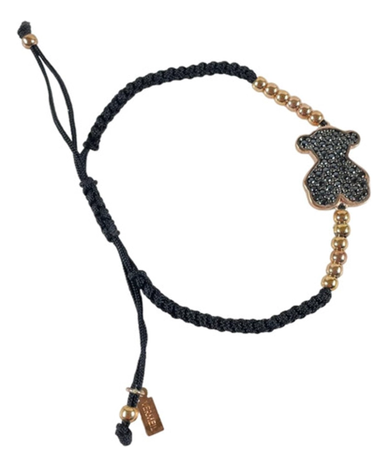 PULSERA OSO TOUS DE PLATA VERMEIL ROSE CORDON AJUSTABLE - 4