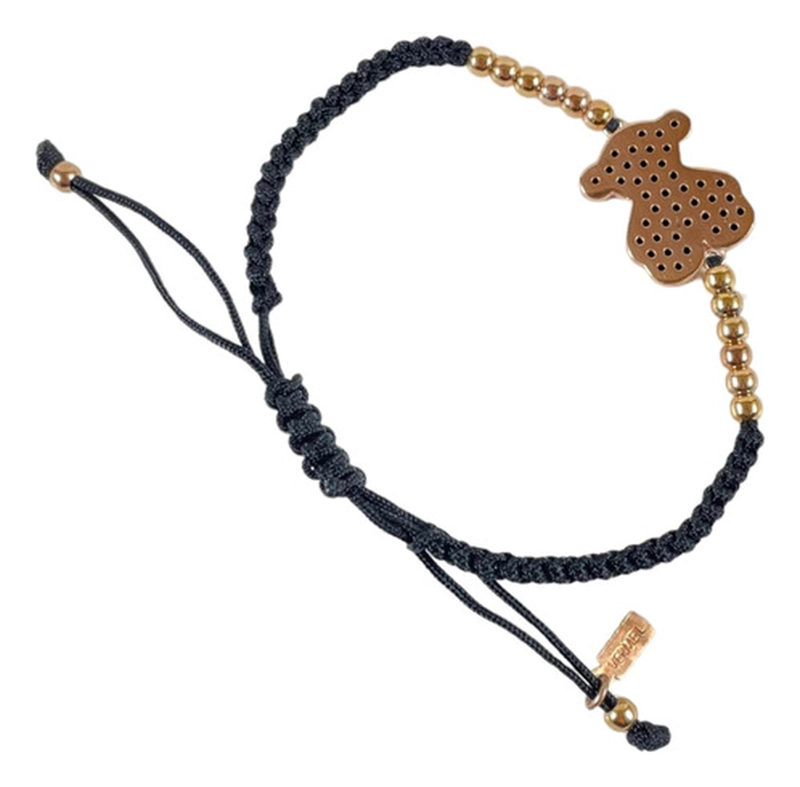 PULSERA OSO TOUS DE PLATA VERMEIL ROSE CORDON AJUSTABLE - 5