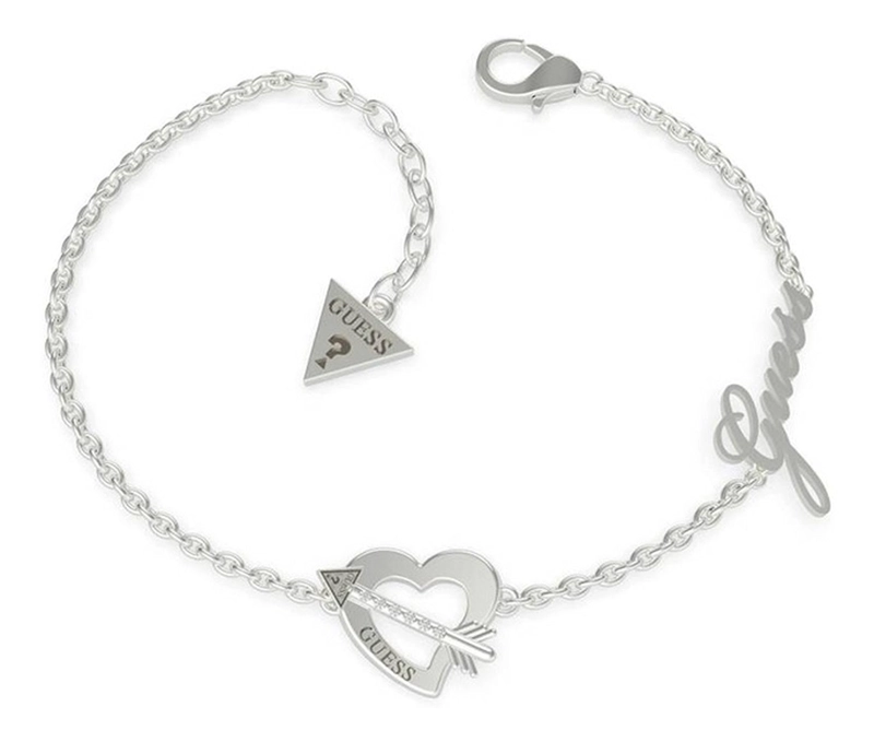 PULSERA GUESS ACROSS MY HEART TALLA L COLOR PLATEADO - 1