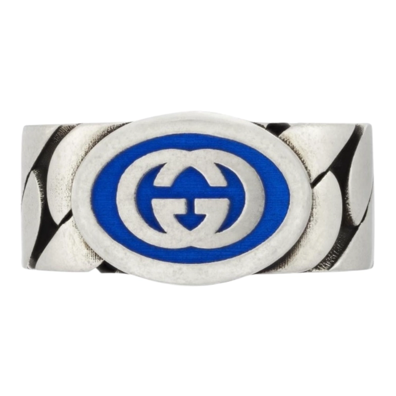 ANILLO GUCCI UNISEX PLATA INTERLOCKING TALLA 20 - 2