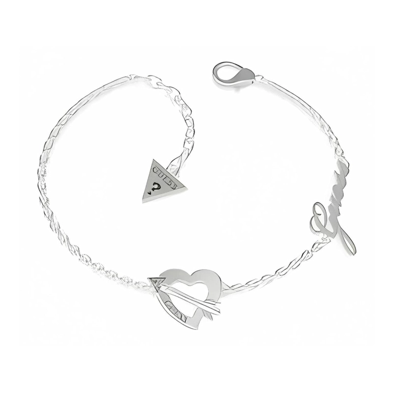 PULSERA GUESS ACROSS MY HEART TALLA S COLOR PLATEADO - 2