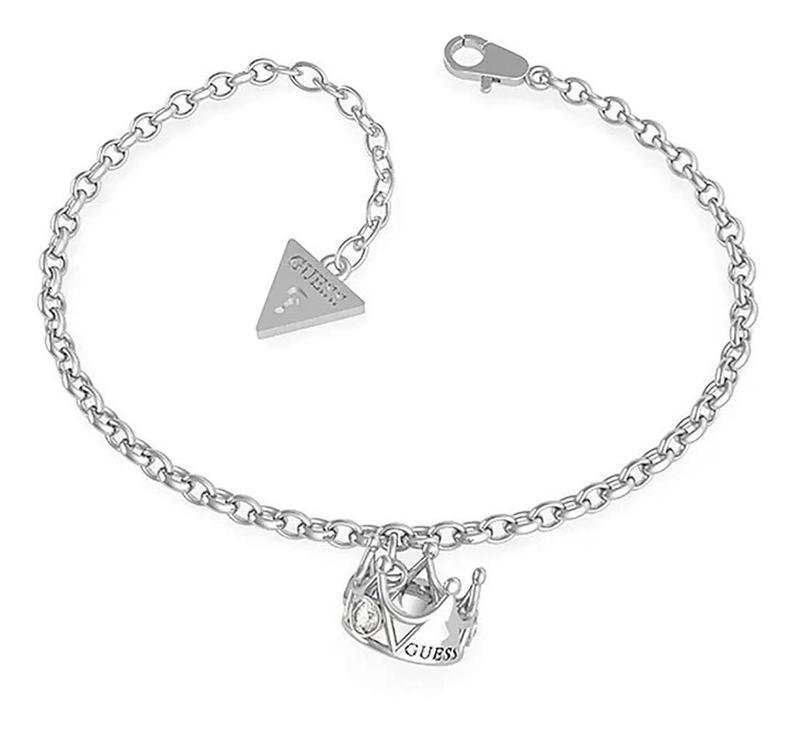 PULSERA GUESS QUEEN OF HEART TALLA S COLOR PLATEADO - 1