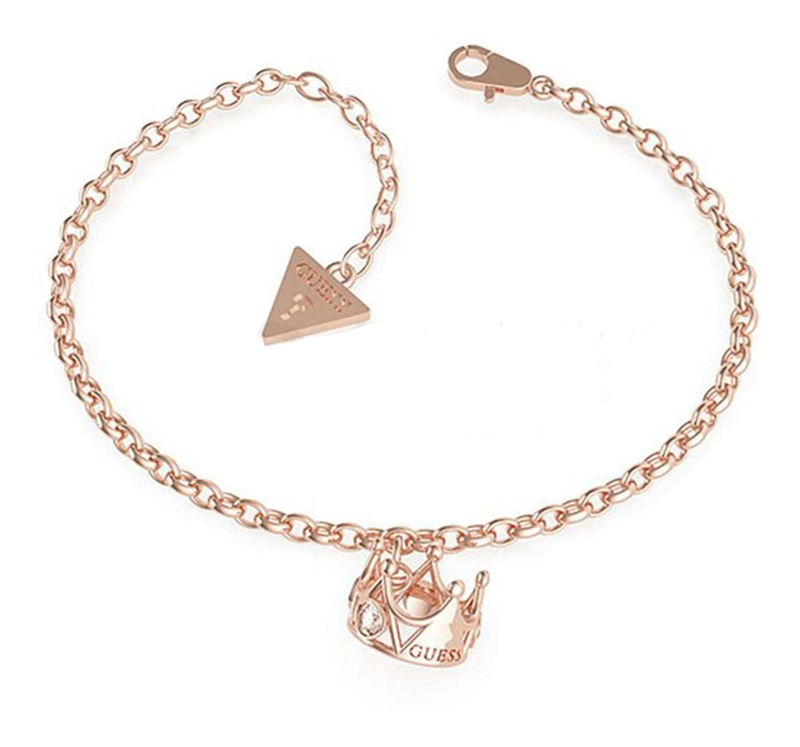 PULSERA GUESS QUEEN OF HEART TALLA L COLOR ORO ROSA - 1
