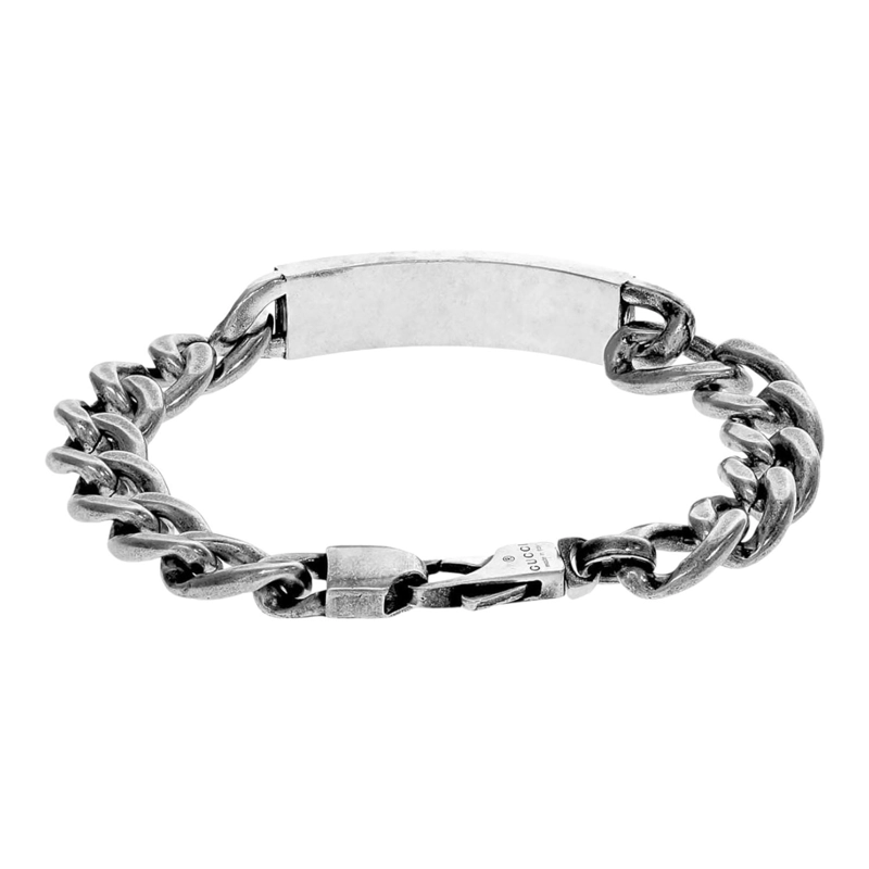 PULSERA BRAZALETE GUCCI UNISEX GREEN ENAMEL PLATA TALLA 19 - 2