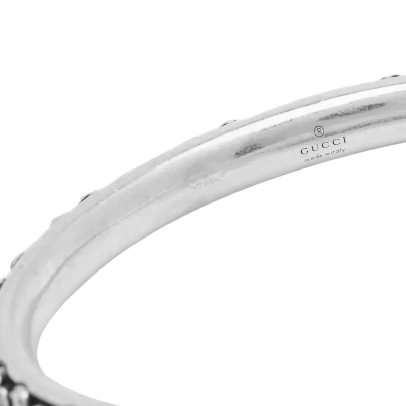 PULSERA BRAZALETE GUCCI UNISEX FLORAL PLATA TALLA 17 - 2