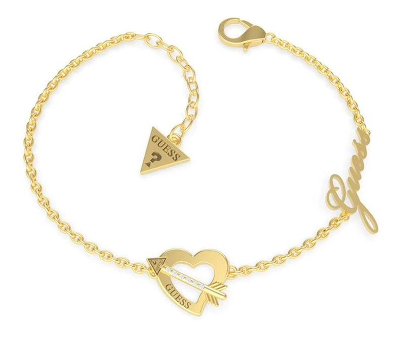 PULSERA GUESS ACROSS MY HEART TALLA S COLOR DORADO - 1