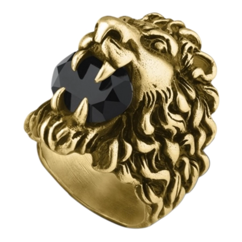 ANILLO GUCCI UNISEX LEON DORADO TALLA 23 - 2
