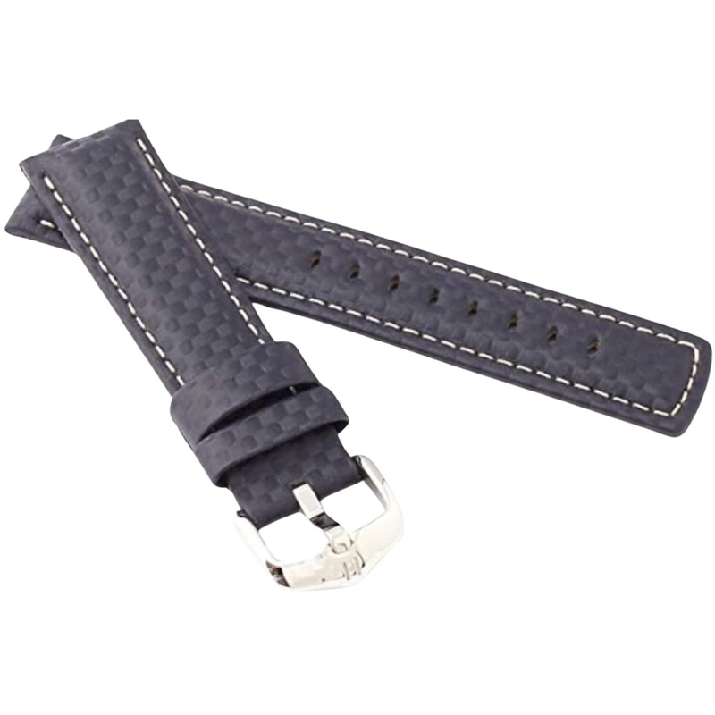CORREA RELOJ HIRSCH CARBON L RESISTENTE AL AGUA 18MM GRIS TAMAÑO 22 - 1