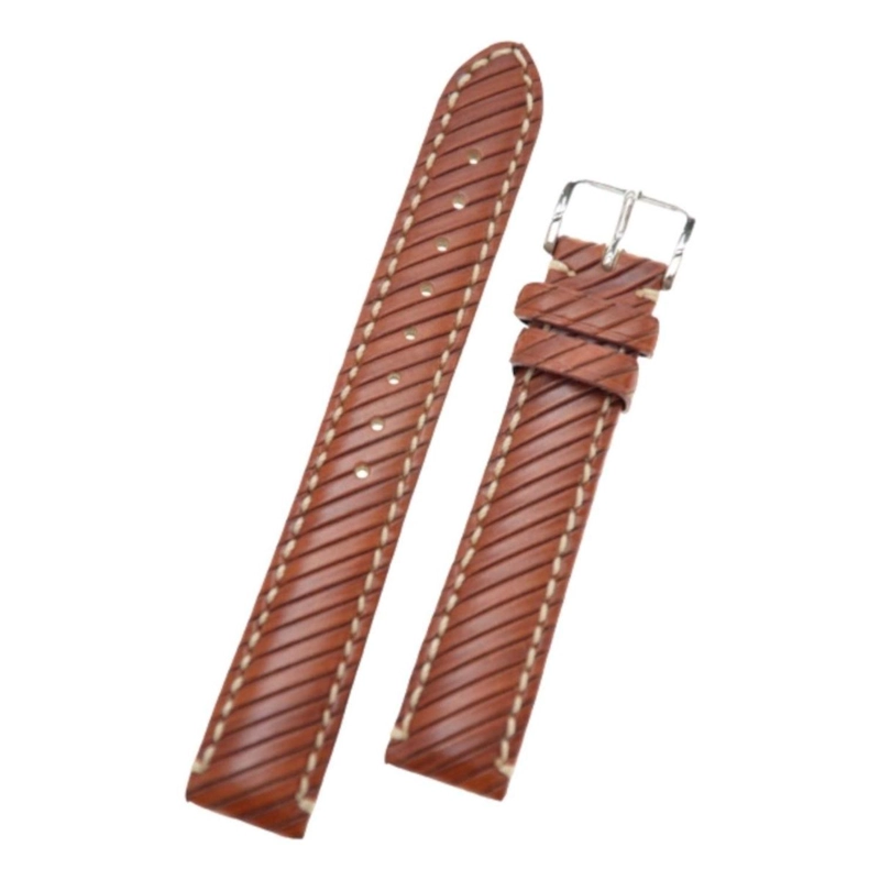 CORREA RELOJ HIRSCH RIVETTA L HEB PLATEADA 18MM MARRON CLARO - 1