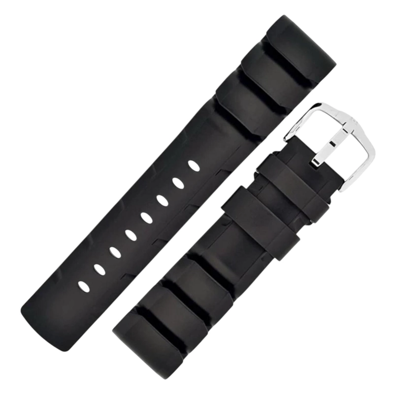 CORREA RELOJ HIRSCH EXTREME CAUCHO PREMIUM 24MM NEGRA - 1