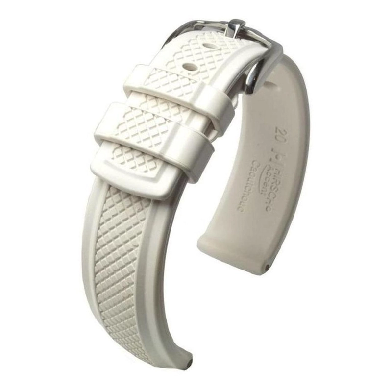 CORREA RELOJ HIRSCH ACCENT CAUCHO PREMIUM 20MM BLANCA - 1