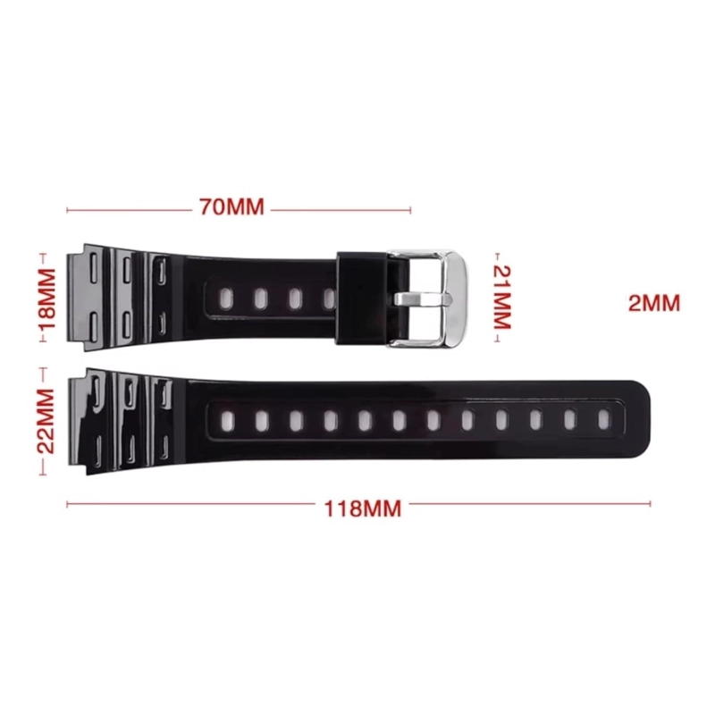 CORREA RELOJ CAUCHO R24 OLEAJE CASIO CLASICA TAMAÑO TALLA UNICA - 2