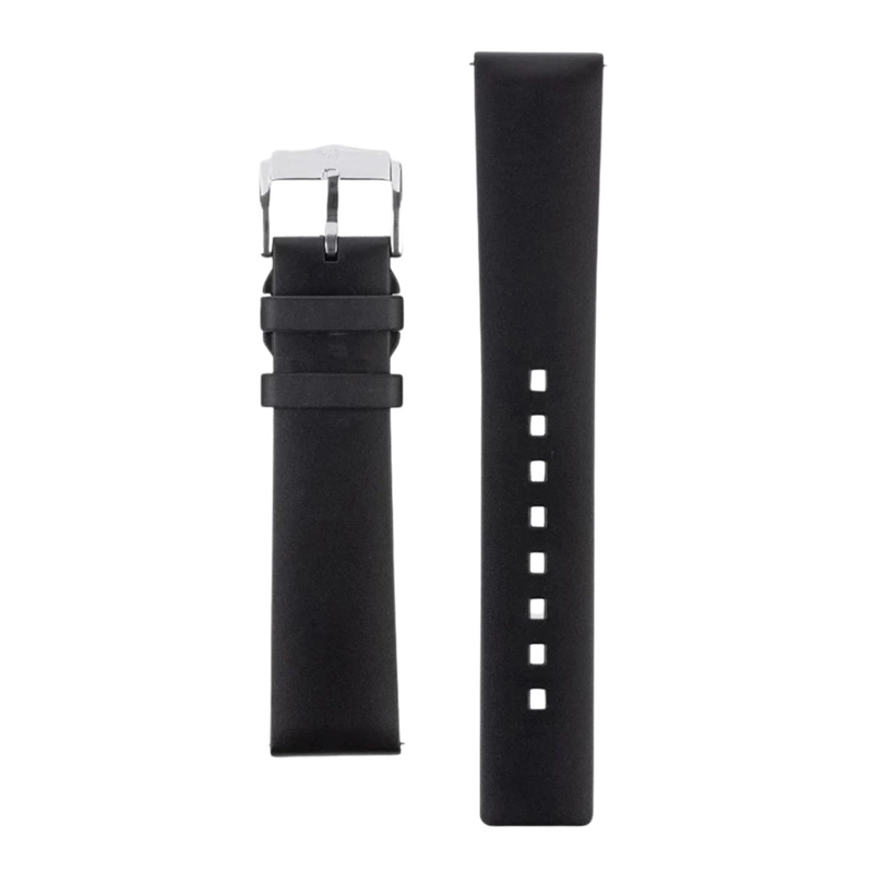 CORREA RELOJ HIRSCH PURE M CAUCHO NEGRA CALIDAD SUPERIOR TAMAÑO TALLA UNICA - 1