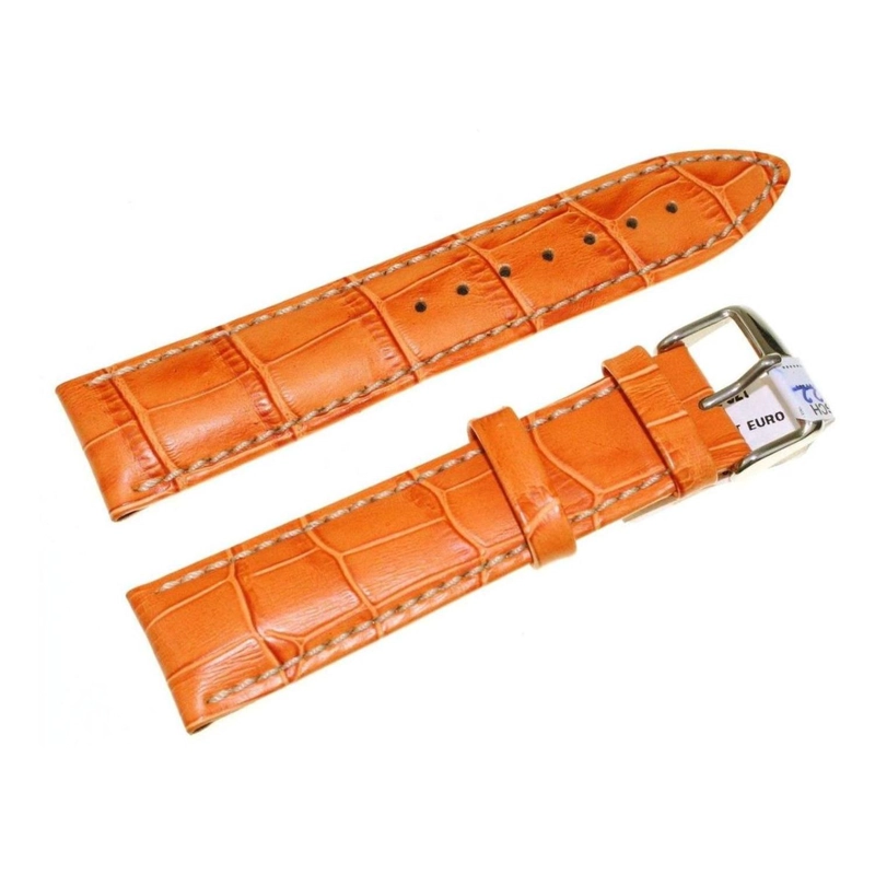 CORREA RELOJ HIRSCH MODENA HEBILLA PLATEADA L 18MM NARANJA - 1