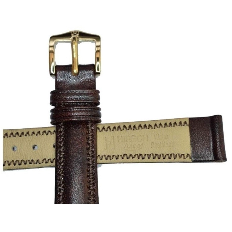 CORREA RELOJ HIRSCH ASCOT M HEBILLA DORADA 14MM MARRON - 1