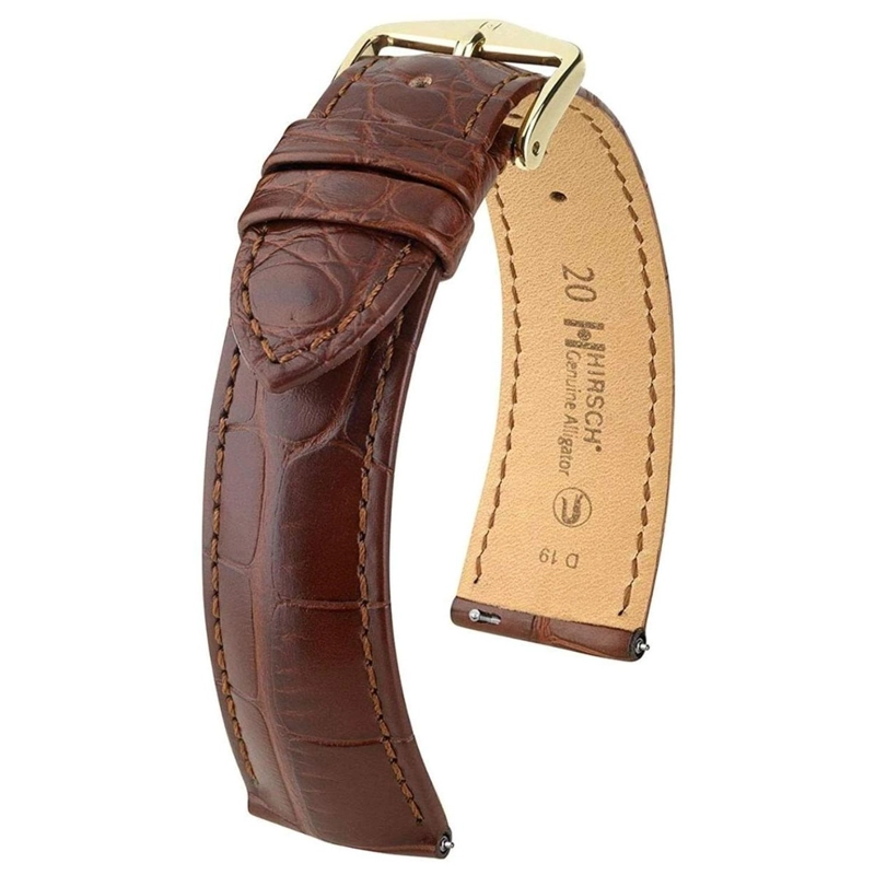 CORREA RELOJ HIRSCH CAIMAN GENUINO M 12MM MARRON - 1