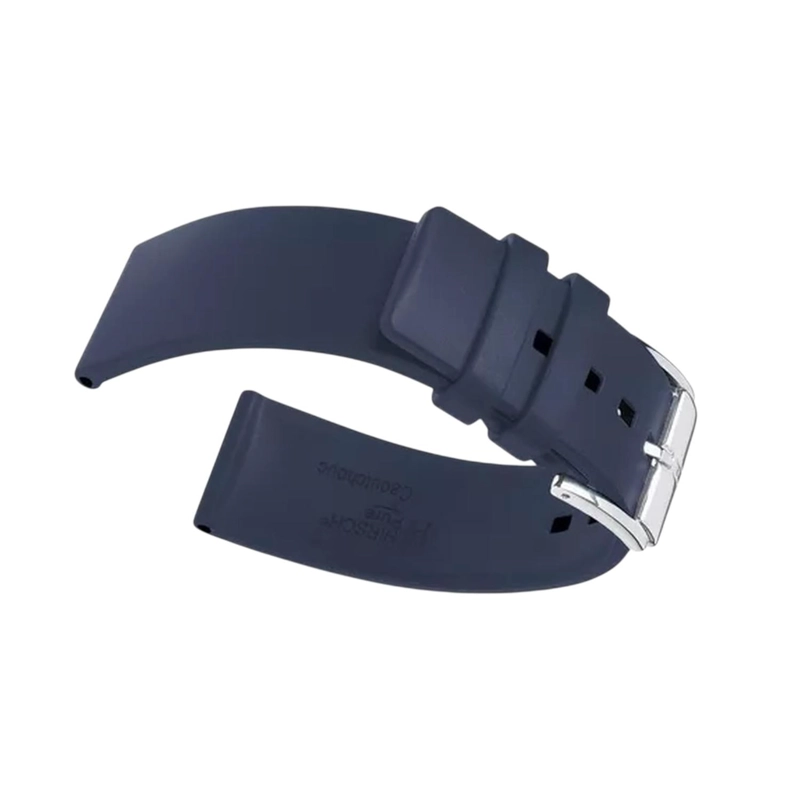 CORREA RELOJ HIRSCH PURE M CAUCHO AZUL CALIDAD SUPERIOR TAMAÑO 18 - 2