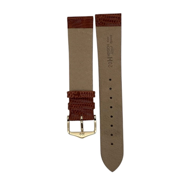 CORREA RELOJ HIRSCH LIZARD L HEBILLA DORADA 20MM - 2